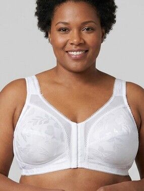 36C Playtex Womens 18 Hour Front-Close Wirefree White Bra w/Flex Back. NEW
